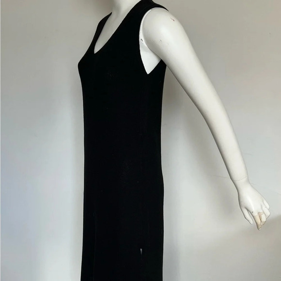 Yest Womens Viscose Knit Black V-Neck Sleeveless Midi Dress Size 8 NWOT - Picture 3 of 11
